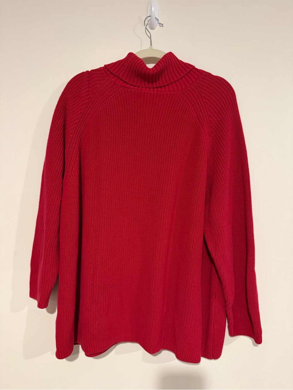 Coldwater Creek Red Turtleneck 3X Ribbed Sweater 100% Cotton